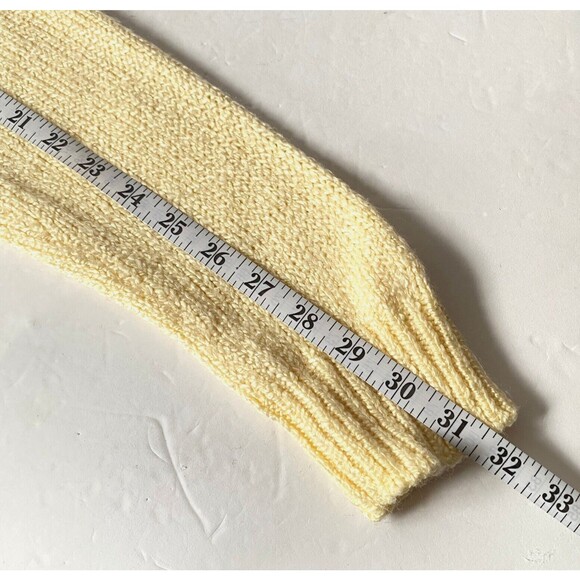 Karen Scott Cable Knit Sweater Women Size M Yellow Heavy Knit Collared NWOT Read - Picture 10 of 11